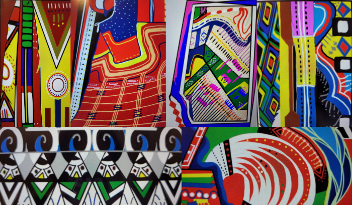 禱告得來的六大原住民族圖騰畫。（受訪者提供）